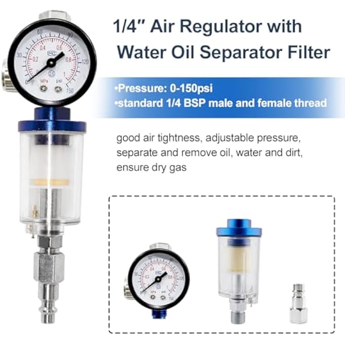 BENTOHKLE R500 LVLP AIR SPRAY GUN CAR PAINT SPRAYER WITH 1.3/1.5/1.7MM NOZZLES & AIR REGULATOR AUTOMOTIVE R500 PAINT GUN SPRAYER FOR HOUSE PAINTING, CAR, FURNITURE - Image 5